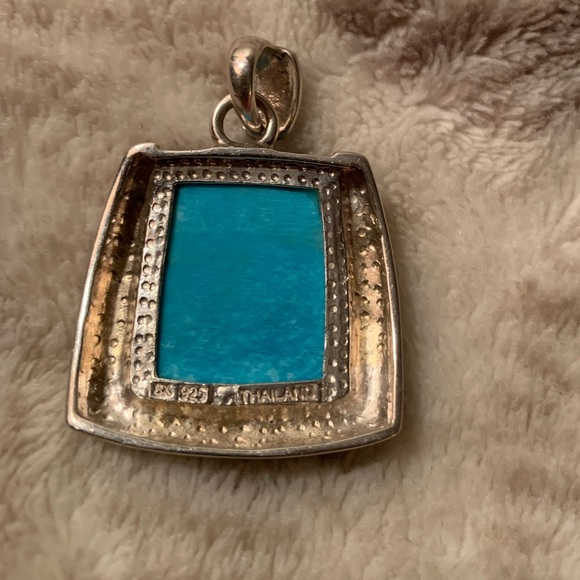 Authentic Turquoise Sterling Silver Pendant - Picture 4 of 4
